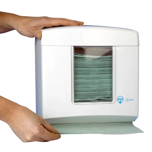 Kunststoff Handtuchspender weiß B255xH250xT120mm, für 500 Tücher