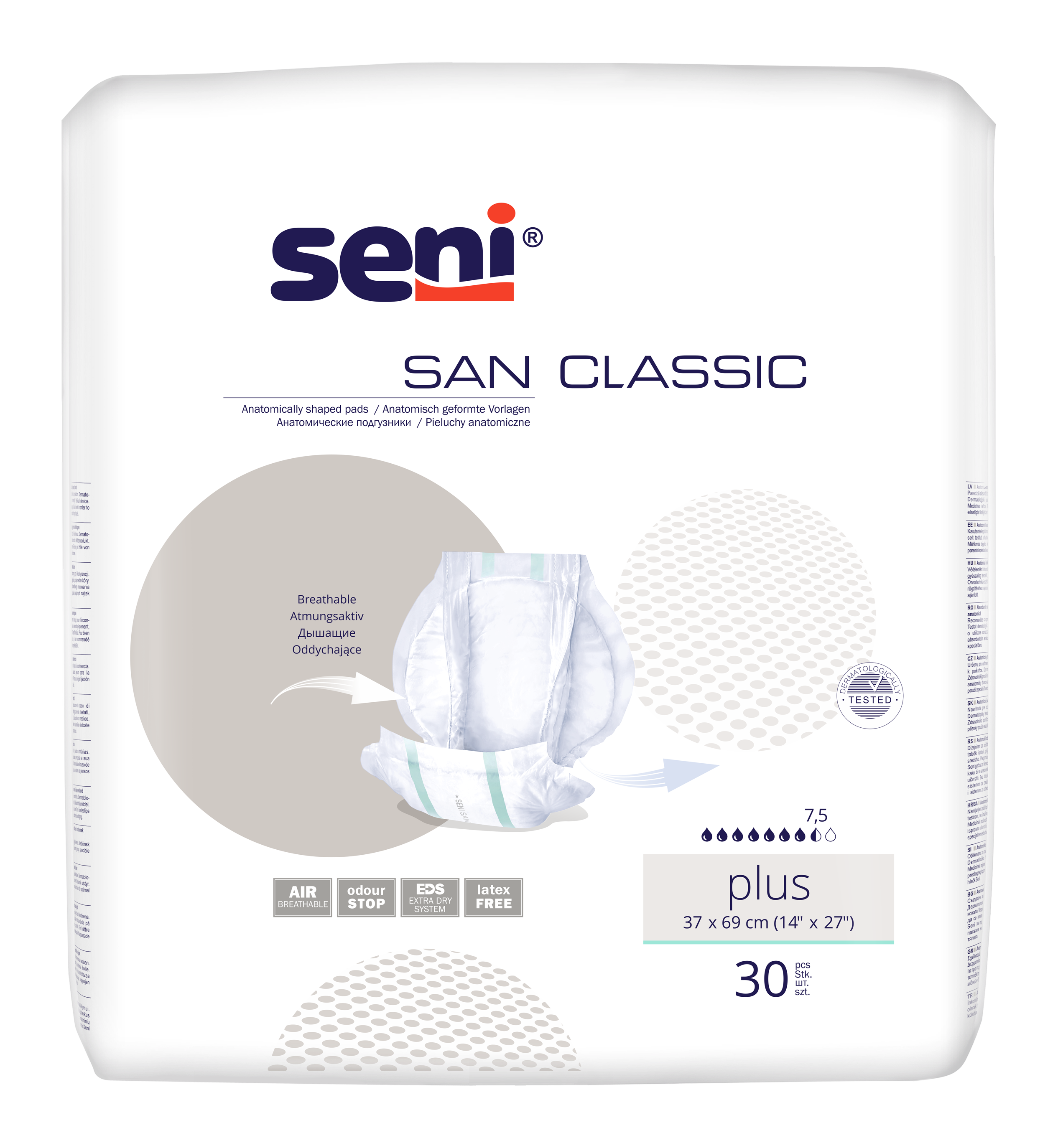 Seni San anatomisch geformte Inkontinenzeinlage Classic Plus 30 Stück