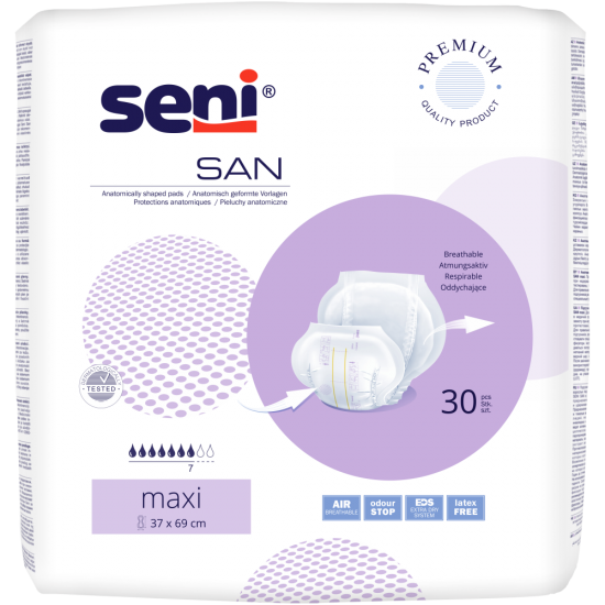 Seni San anatomisch geformte Inkontinenzeinlage Maxi Gr.3 / 30 Stück