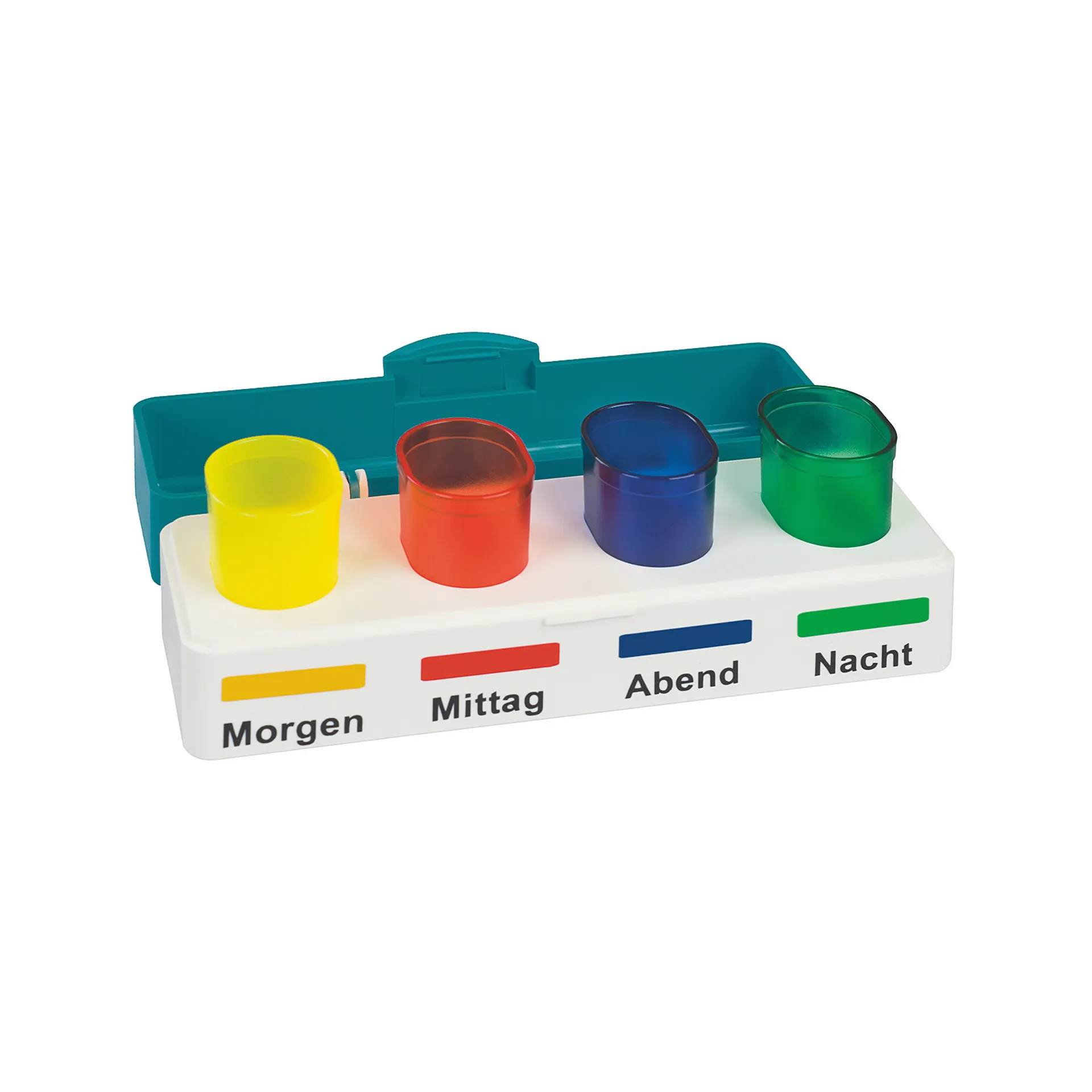 Wodifix Medikamenten – Tagesdosierer mit 4 ovalen Bechern