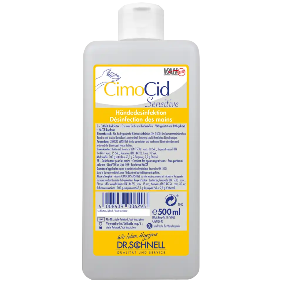 CIMOCID SENSITIVE Alkoholische Händedesinfektion mit Rückfetter