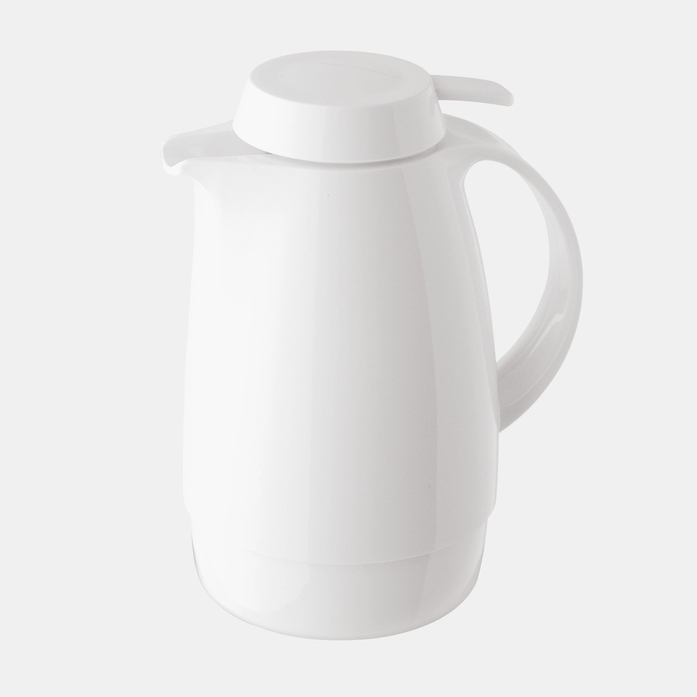Warmhaltekanne mit Drucktaste 600 ml weiß