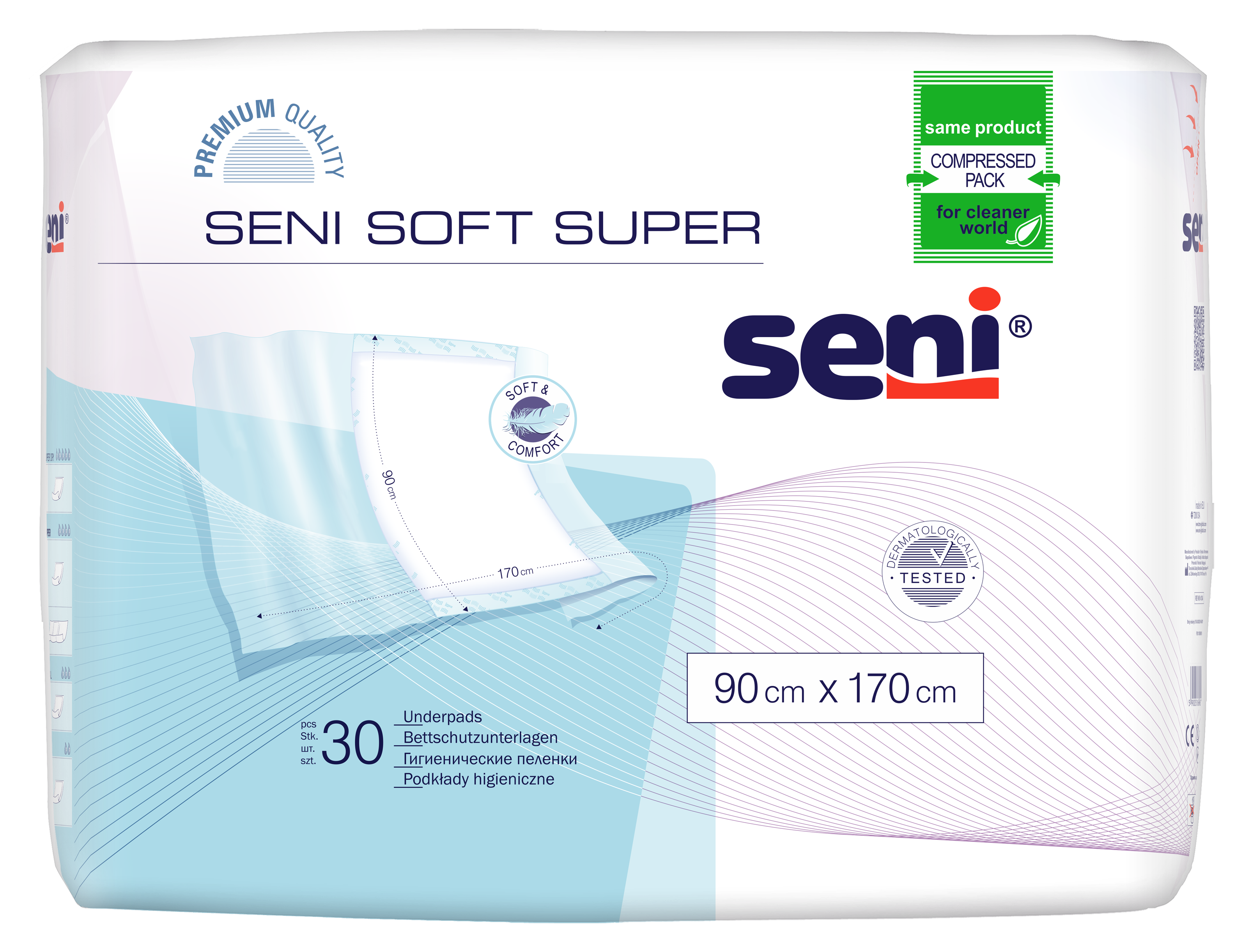 Seni Soft Super Bettschutzunterlage 60cm x 60cm / 30 Stück