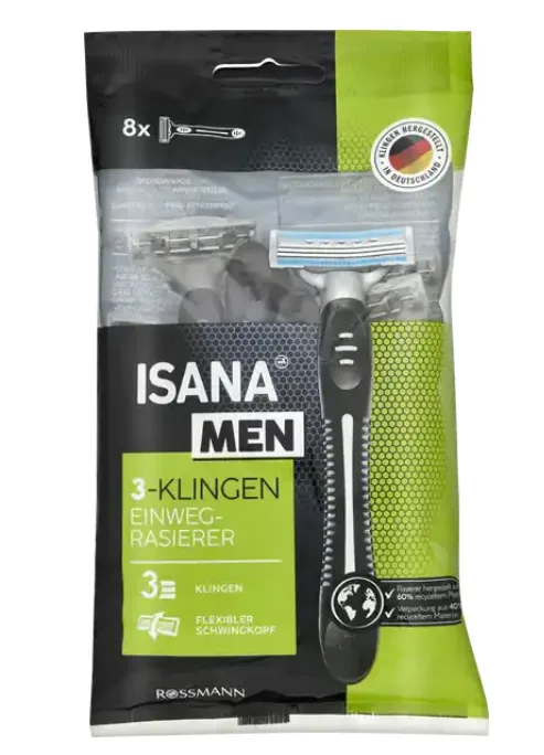 Isana Einwegrasierer 3-Klingen 8 Stück