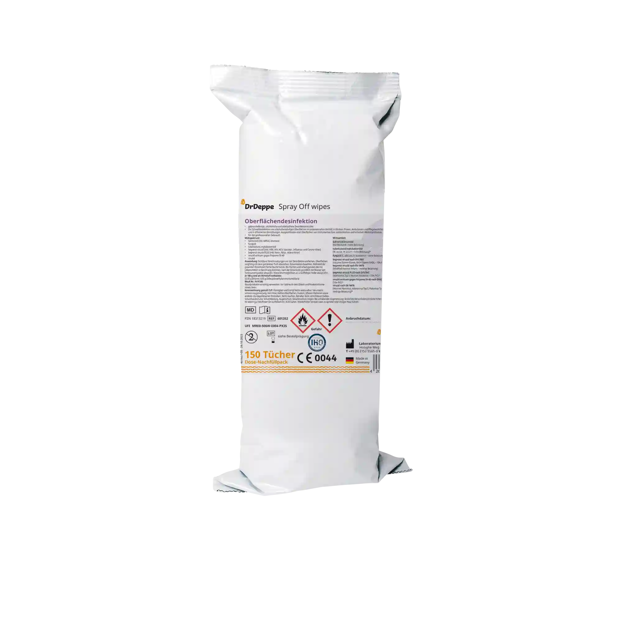 DrDeppe SprayOff wipes - Dose 150 Tücher