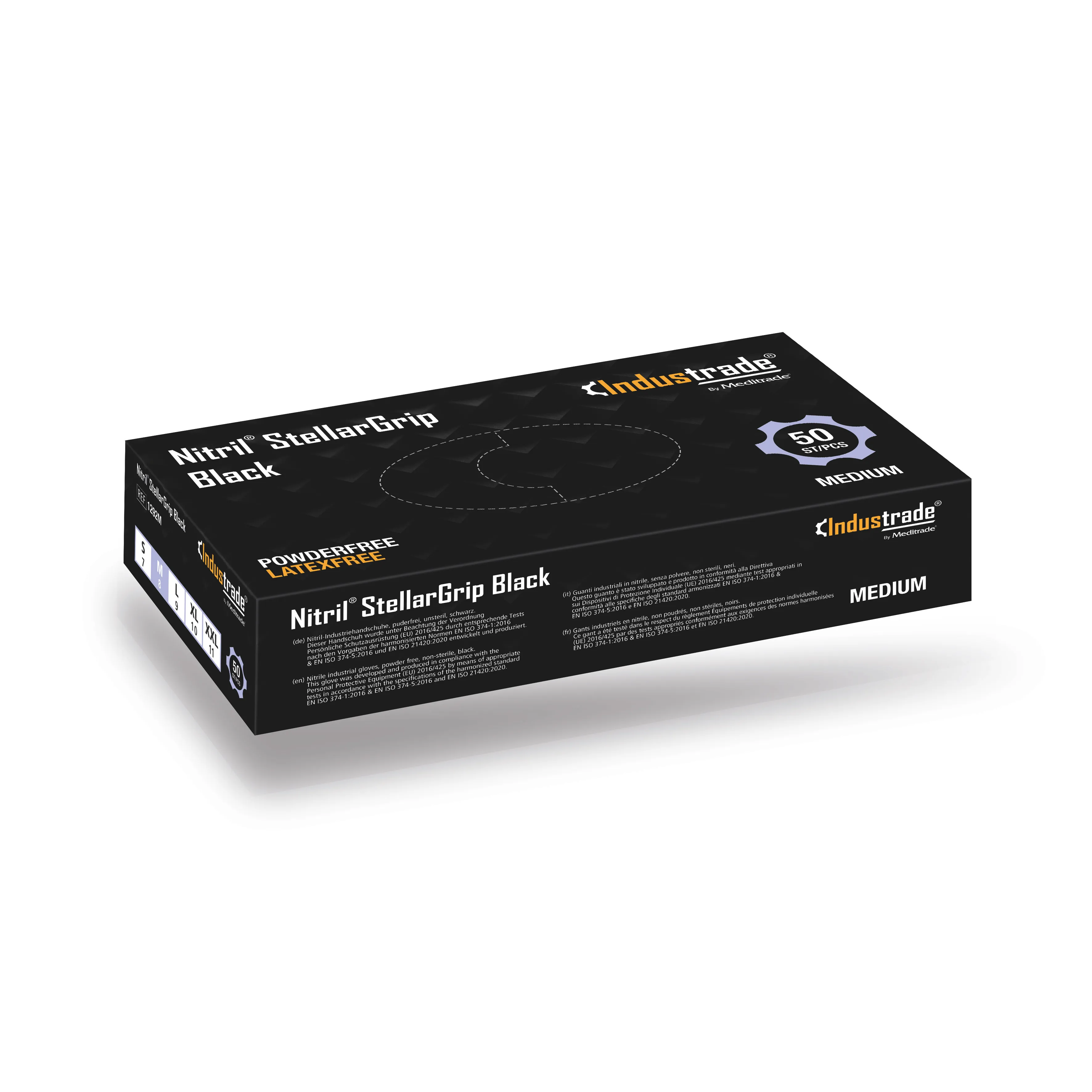 Meditrade Nitril® StellarGrip Black Schutzhandschuh Gr. M