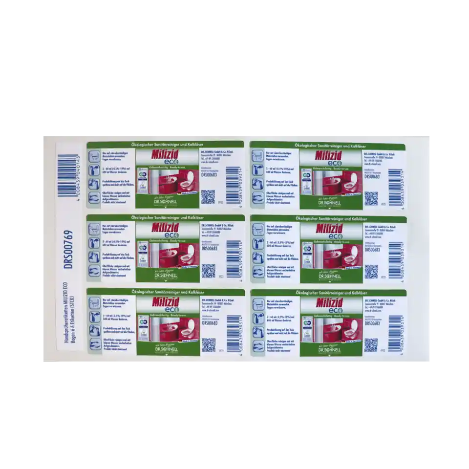 Handsprüher Etiketten MILIZID ECO