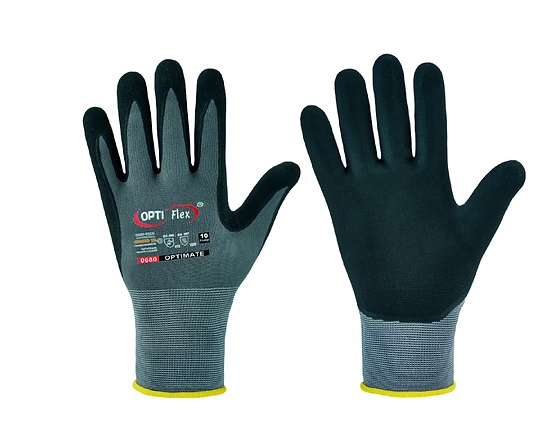 Montagehandschuhe OPTIFLEX Nitrilschaum auf Strick Gr. 9