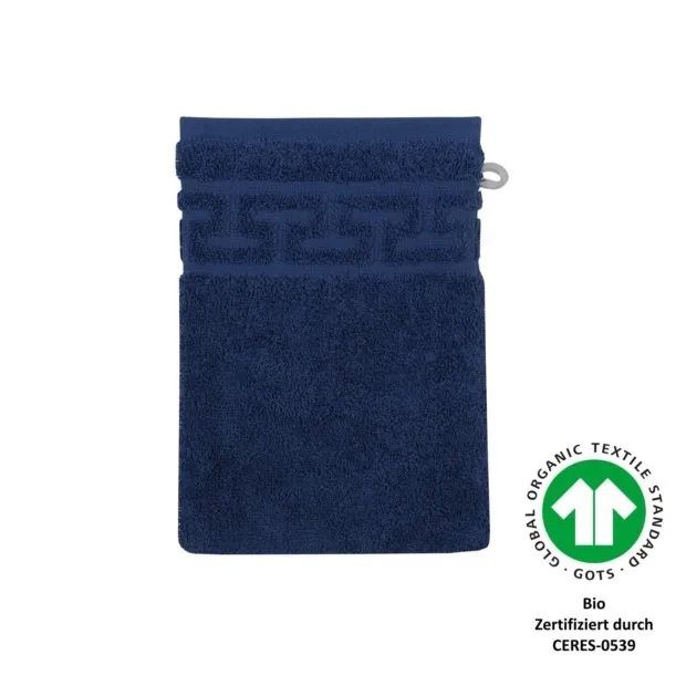 Waschhandschuh aus Frottee blau