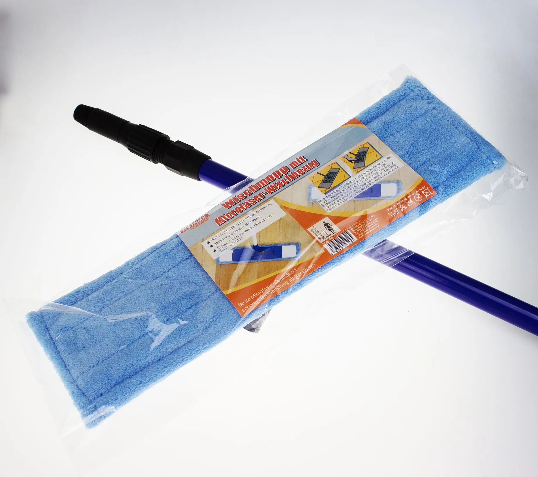 Wischmoppsystem mit Microfaser-Wischbezug blau